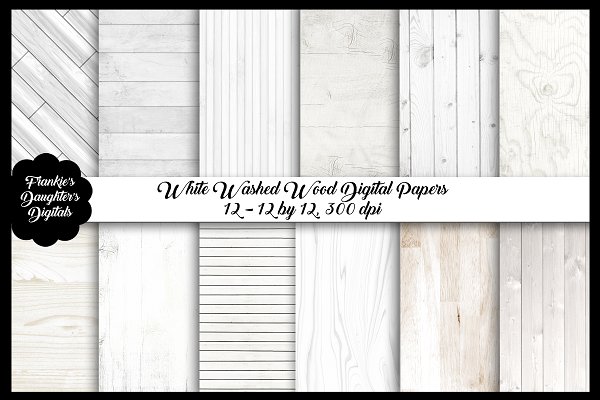 Download White Washed Wood Digital Papers