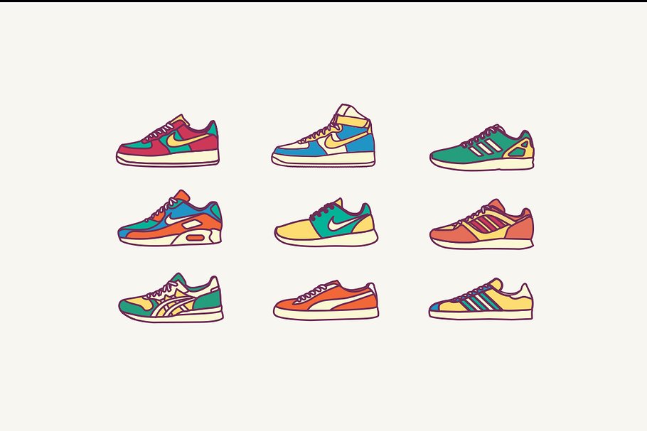 Download Sneakers Icon Set