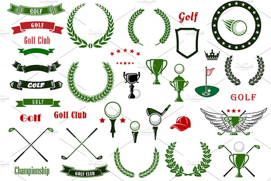 Download Golf and golfing sport elements