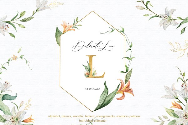 Download Delicate Love.Watercolor collection.