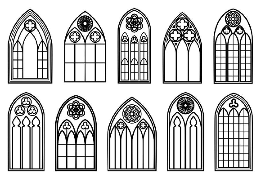 Download Gothic Window Silhouettes