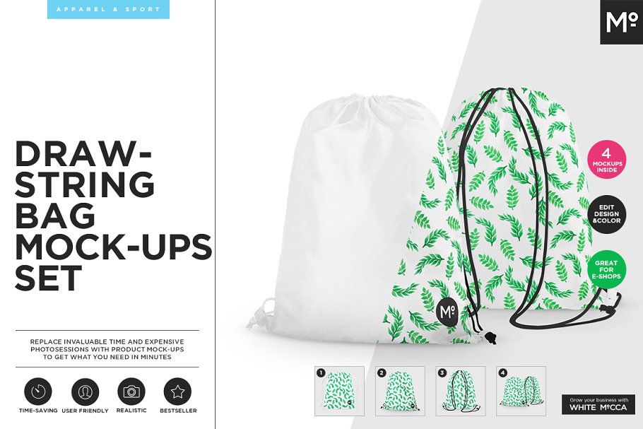 Download Drawstring Bag Mock-up