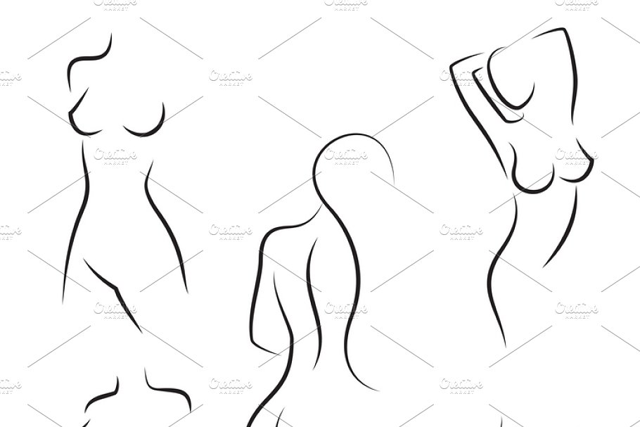 Download Nude woman silhouettes