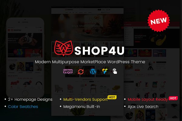 Download Shop4U - MarketPlace WordPress Theme