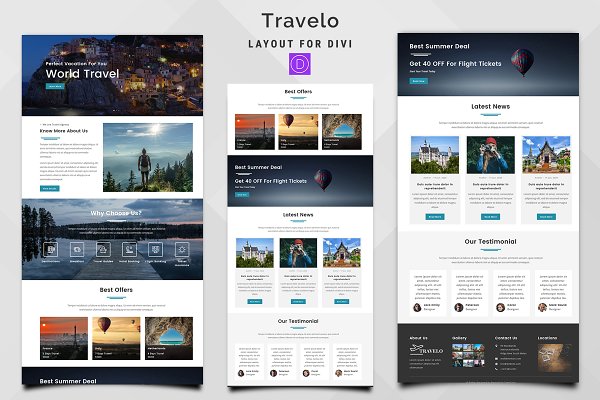 Download Travelo - Divi Theme Layout