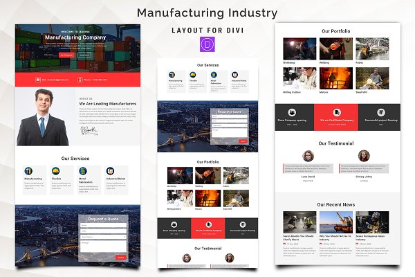 Download Manufacturing - Industry Divi Layout