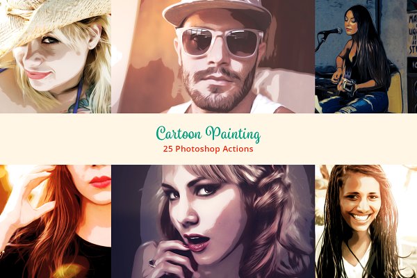 Download 25 Cartoon Painting Photoshop Action