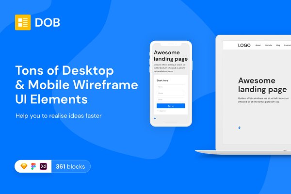 Download DOB – Desktop & Mobile Wireframe Kit