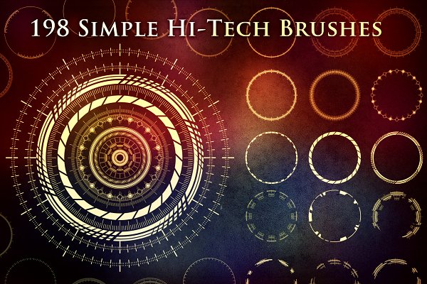 Download 198 Simple Futuristic Circle Brushes