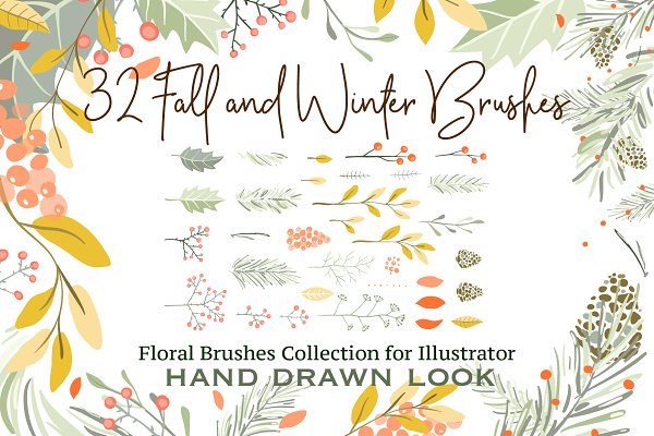 Download Winter Christmas and Fall Brushes