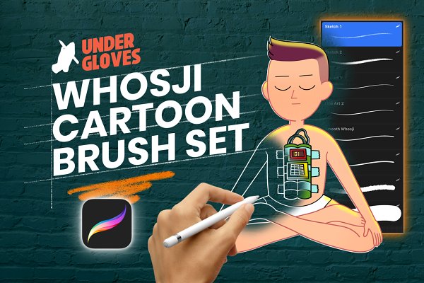 Download WHOSJI cartoon procreate brush set