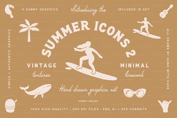 Download Summer Icons 2 Hand Drawn Graphics