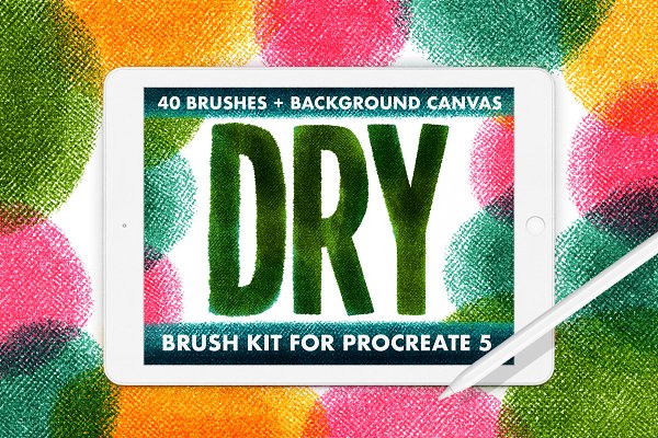 Download 40 DRY BRUSH KIT FOR PROCREATE 5