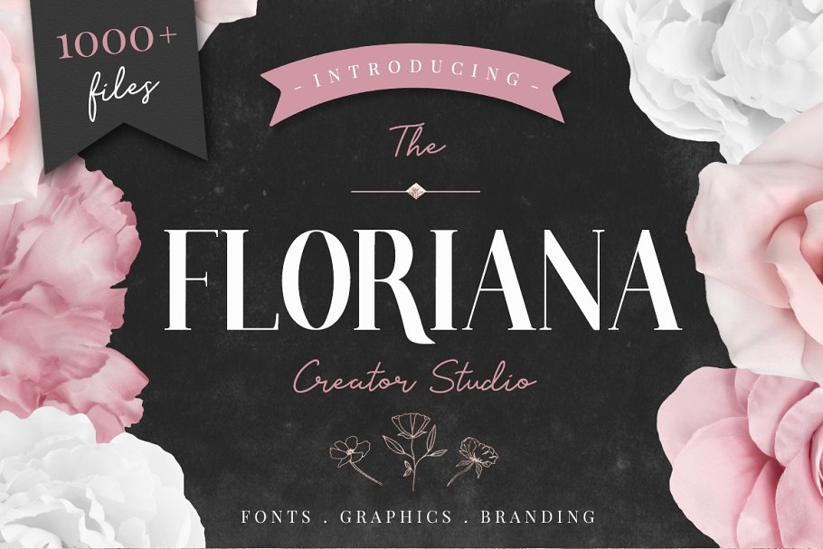 Download Floral Bundle Fonts & Illustrations