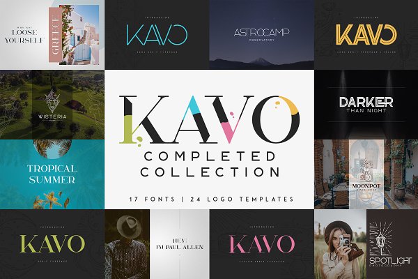 Download Kavo Font Bundle 17in1 + 24 logos