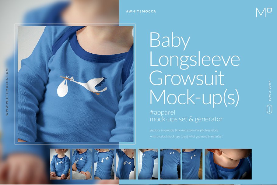 Download Baby Longsleeve Growsuit Mock-ups