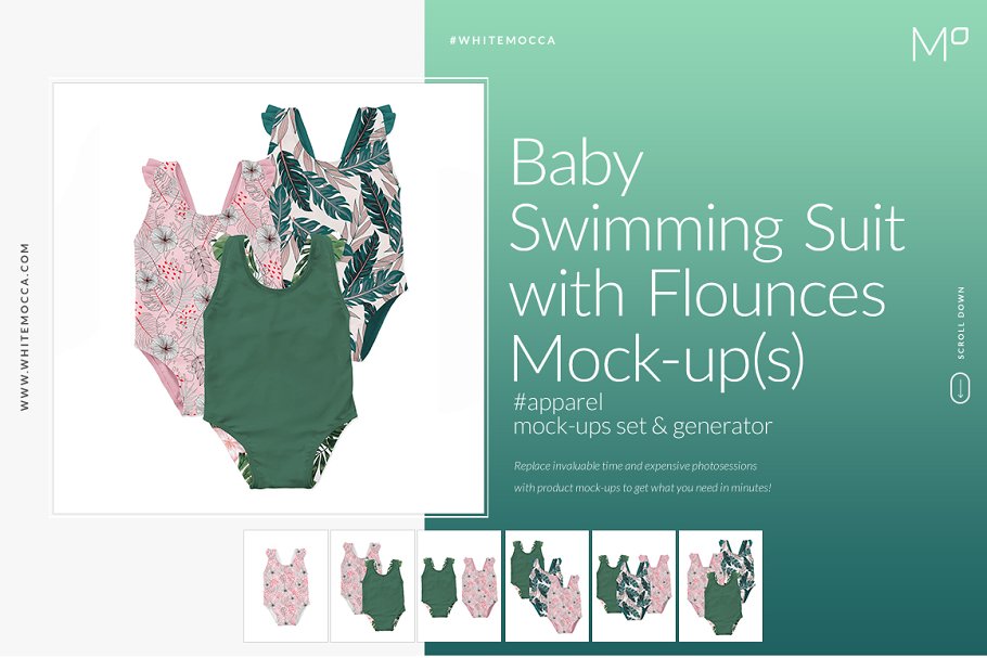 Download Baby Swimming Suit Mock-ups Set