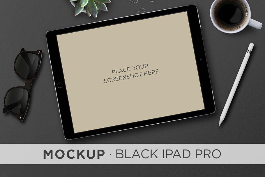 Download Mockup . Black iPad Pro & Pencil