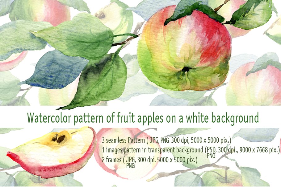 Download Watercolor illustrations of apples