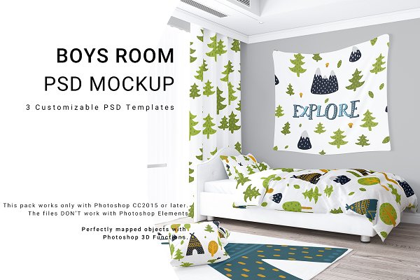 Download Boys Room Bed Set Curtains Tapestry