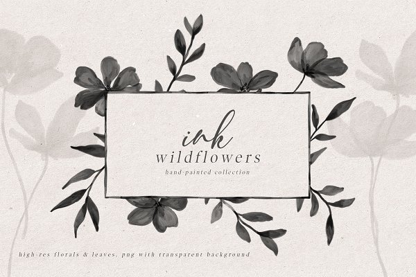 Download Ink Wildflowers Clip-Art Collection