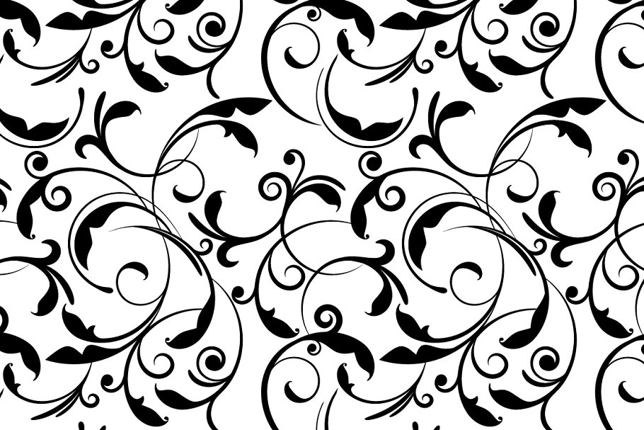 Download Black and white floral swirl pattern