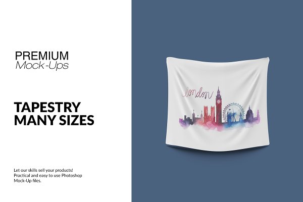 Download Tapestry Mockup - Many Sizes