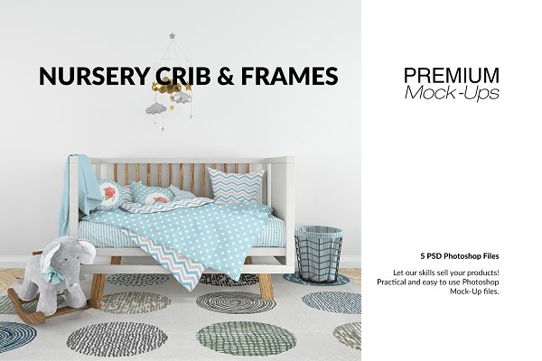 Download Nursery Crib Frame & Wall Set