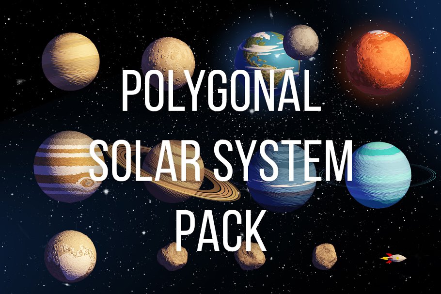 Download Polygonal style Solar System