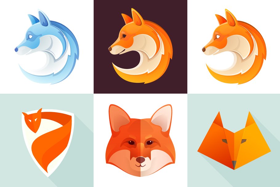 Download 6 colorful fox icons