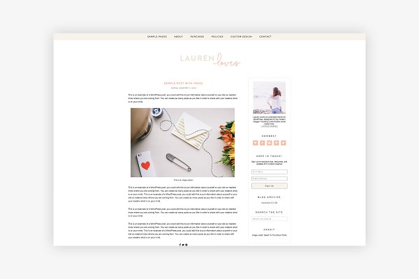 Download Lauren Loves - WordPress Blog Theme