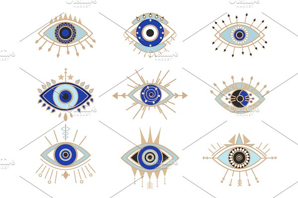 Download Occult eyes symbols set. Esoteric