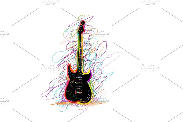 Download Art sketch of guitar design