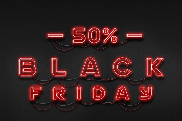 Download Black Friday Neon Text Effect Mockup