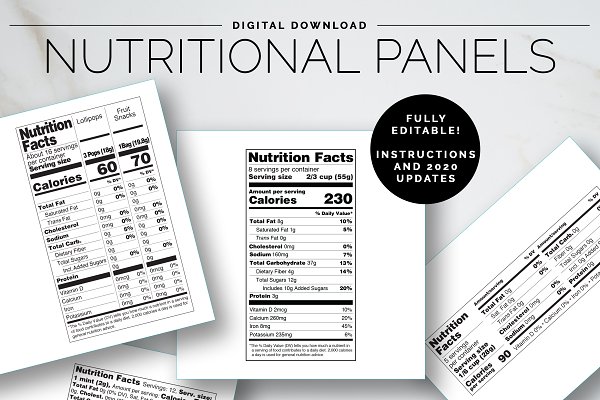Download 2020 Nutrition Facts Panel Templates