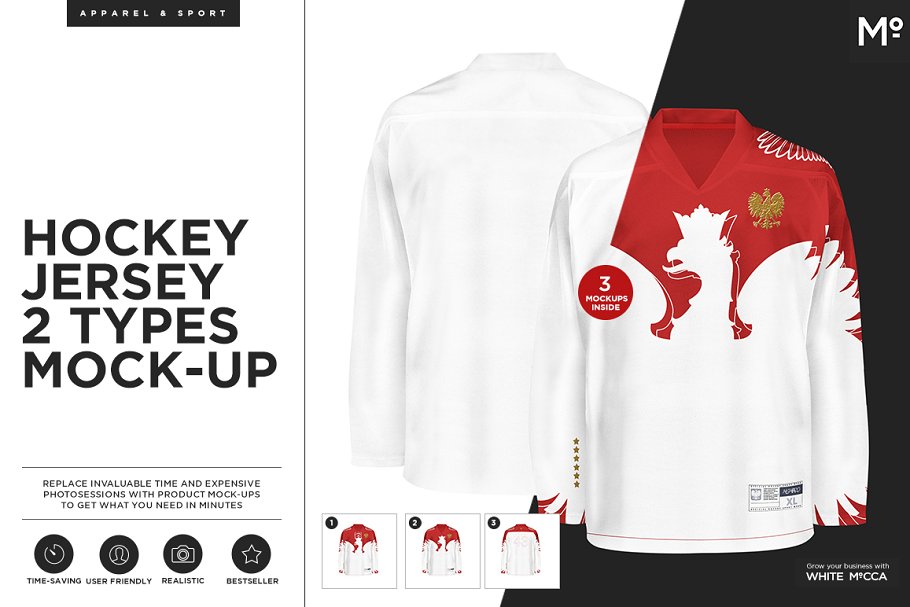 Download Hockey Jersey 2 Types Mock-up