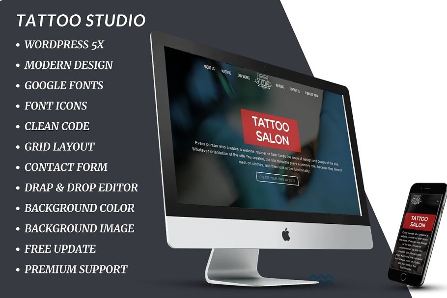 Download Tattoo Salon WordPress Theme