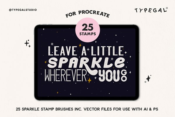 Download 25 Procreate Sparkle Stamp Brushes
