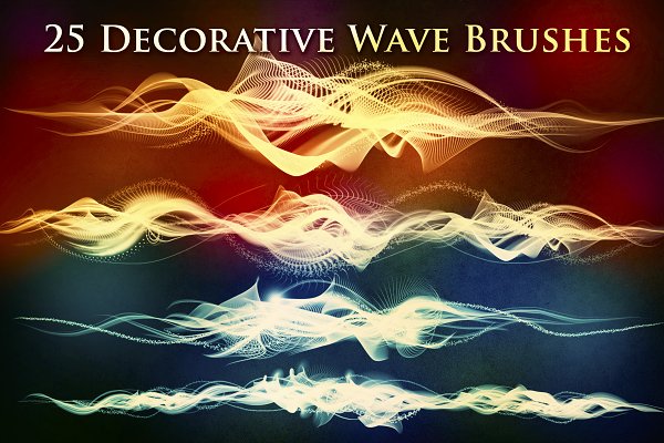 Download 25 Decorative Wave Brushes