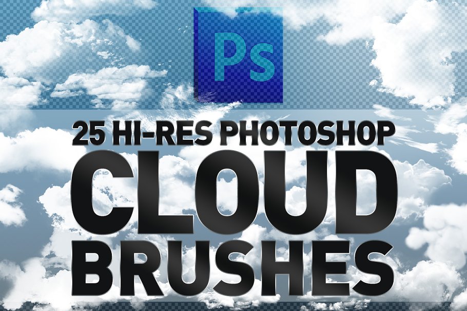 Download 25 Hi-Res Cloud Brushes