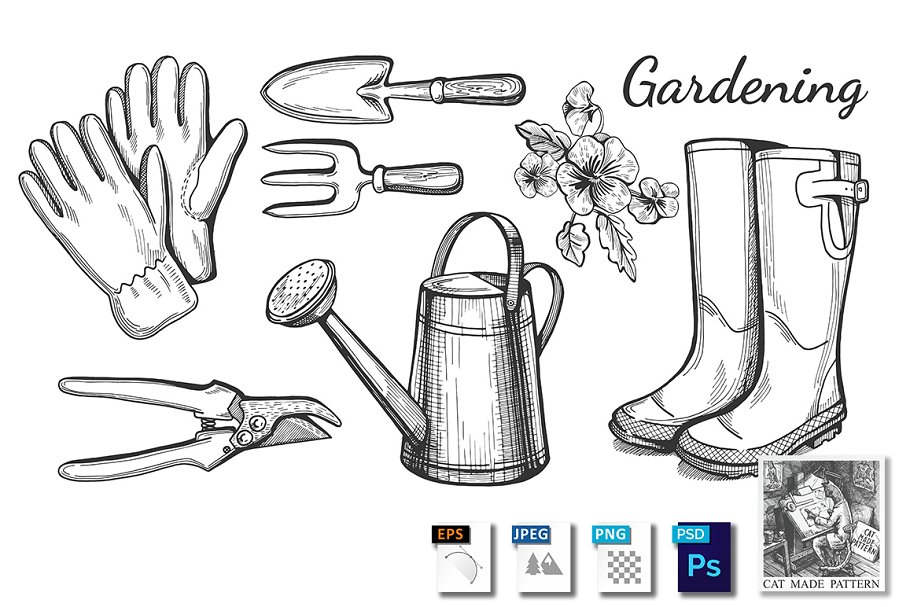 Download Gardening objects set