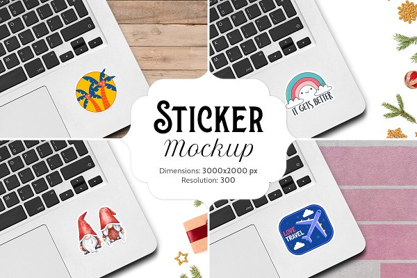Download Laptop Sticker Mockup | 1 PSD file