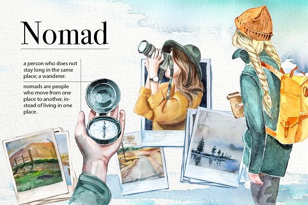 Download Watercolor Nomad Clipart Set