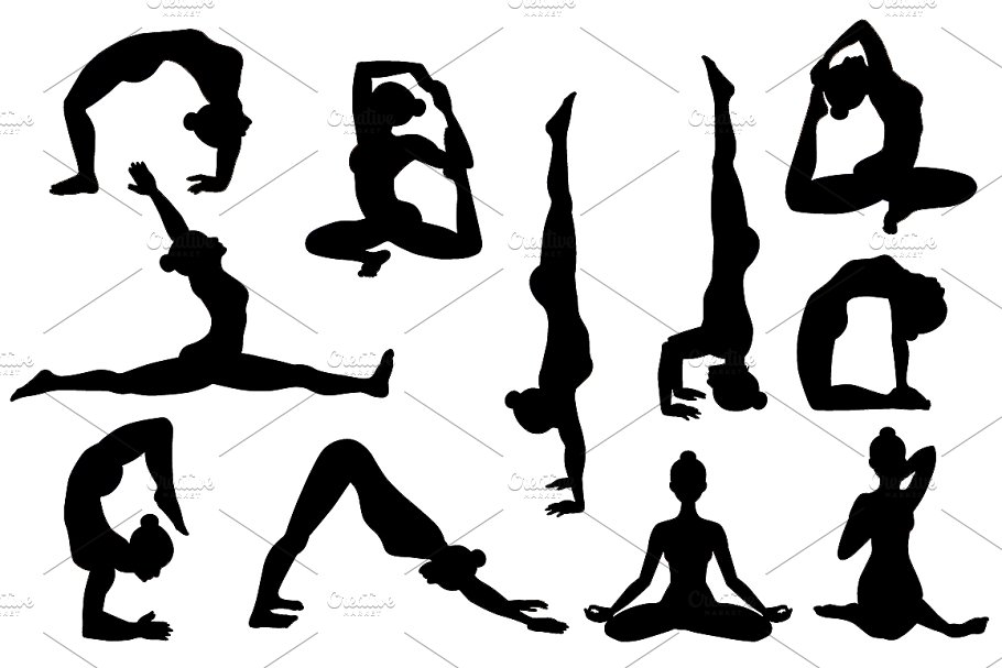 Download 26 Yoga poses. Silhouettes. Part 1