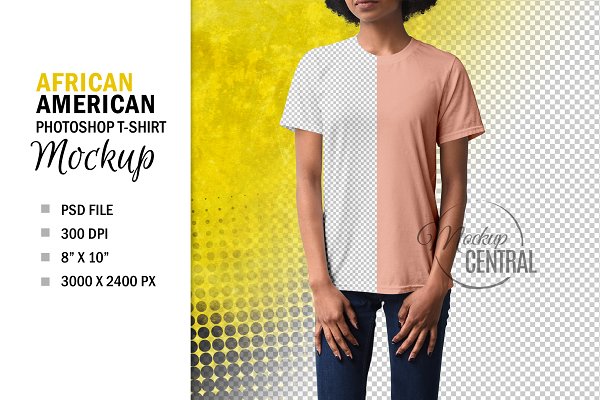 Download African American T-Shirt Mockup PSD