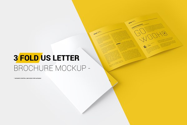 Download US Letter 3-Fold Brochure Mockup
