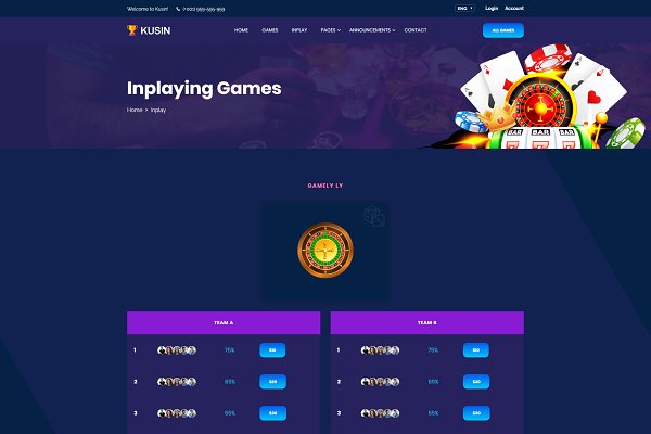 Download Kusin - Online Casino HTML Template