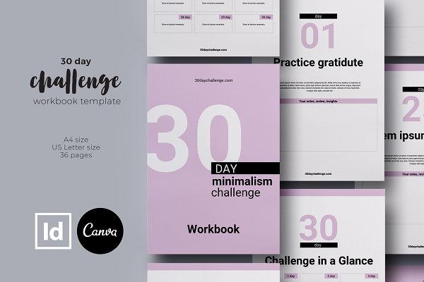 Download 30 day Challenge Workbook Template
