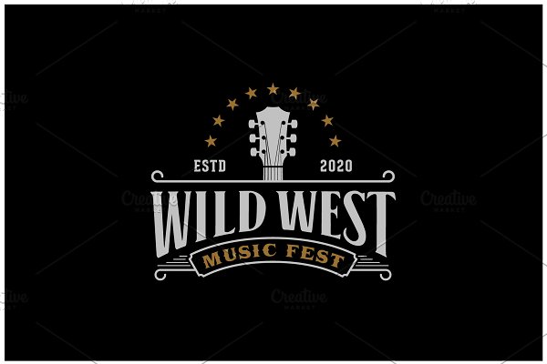 Download Western Country Guitar Music Logo