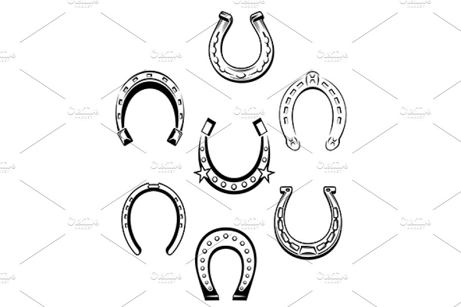 Download Set of horseshoe icons